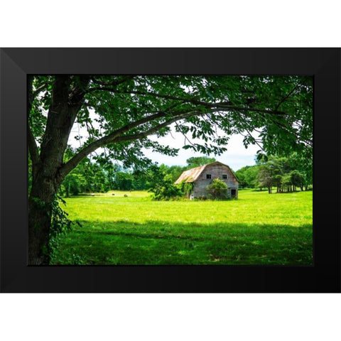 Old Dutch Barn Black Modern Wood Framed Art Print by Hausenflock, Alan