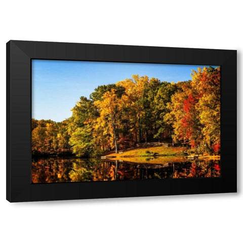 Serene Lake Black Modern Wood Framed Art Print with Double Matting by Hausenflock, Alan