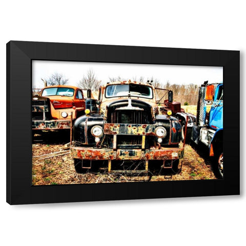 Truck Graveyard Black Modern Wood Framed Art Print with Double Matting by Hausenflock, Alan