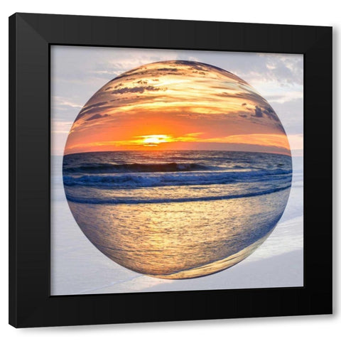 Sunrise Circle II Black Modern Wood Framed Art Print with Double Matting by Hausenflock, Alan