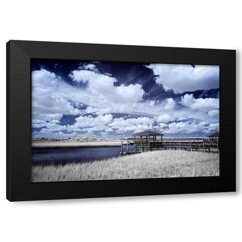 River in the Marsh II Black Modern Wood Framed Art Print with Double Matting by Hausenflock, Alan