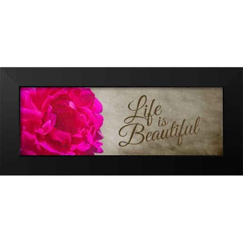 Life is Beautiful Black Modern Wood Framed Art Print by Hausenflock, Alan