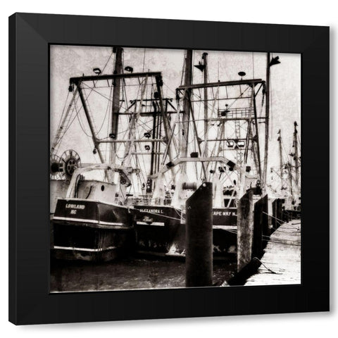 Cape May Fleet II Black Modern Wood Framed Art Print with Double Matting by Hausenflock, Alan