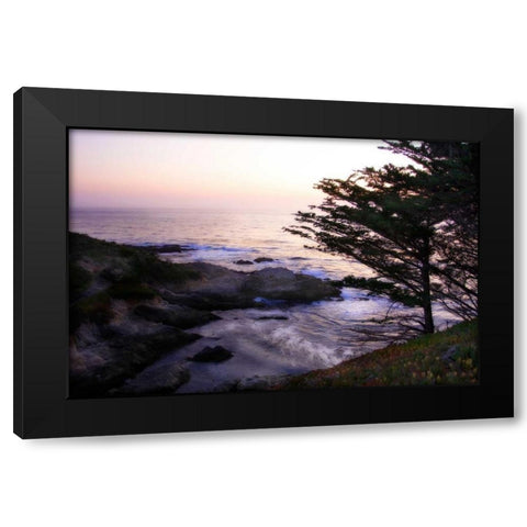 Carmel Highlands Sunset II Black Modern Wood Framed Art Print with Double Matting by Hausenflock, Alan