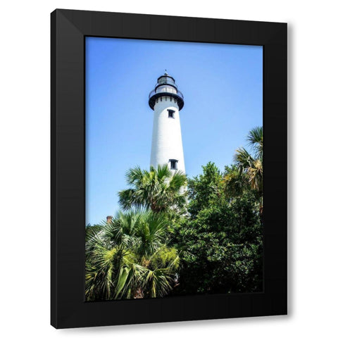 Saint Simons Lighthouse I Black Modern Wood Framed Art Print with Double Matting by Hausenflock, Alan