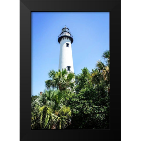 Saint Simons Lighthouse I Black Modern Wood Framed Art Print by Hausenflock, Alan