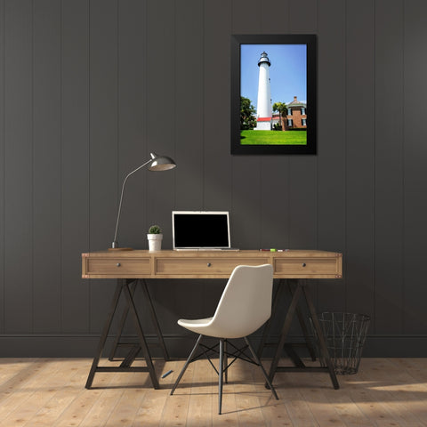 Saint Simons Lighthouse II Black Modern Wood Framed Art Print by Hausenflock, Alan