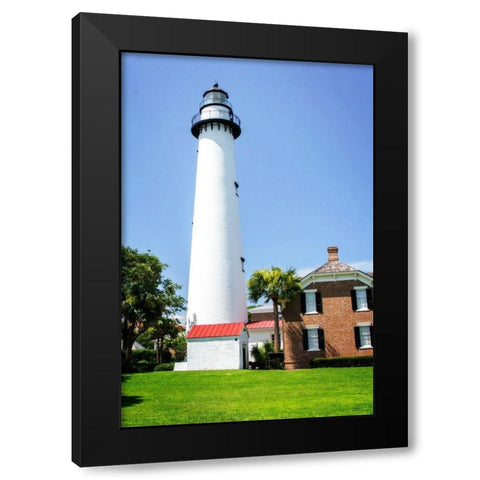 Saint Simons Lighthouse II Black Modern Wood Framed Art Print with Double Matting by Hausenflock, Alan