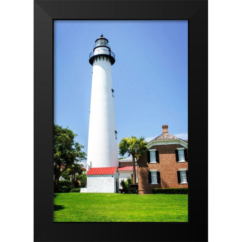 Saint Simons Lighthouse II Black Modern Wood Framed Art Print by Hausenflock, Alan