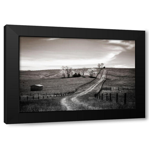 Lonely Road I Black Modern Wood Framed Art Print with Double Matting by Hausenflock, Alan