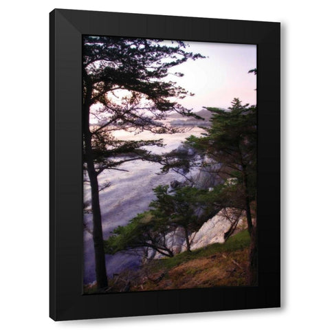 Carmel Highlands Sunset III Black Modern Wood Framed Art Print with Double Matting by Hausenflock, Alan