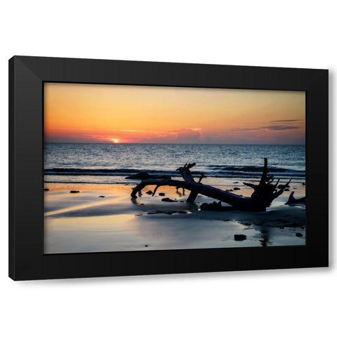 Jekyll Island Sunrise I Black Modern Wood Framed Art Print with Double Matting by Hausenflock, Alan