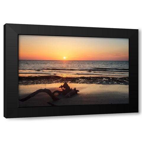 Jekyll Island Sunrise II Black Modern Wood Framed Art Print with Double Matting by Hausenflock, Alan