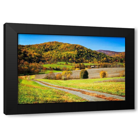 Autumn Hills Farm Black Modern Wood Framed Art Print with Double Matting by Hausenflock, Alan