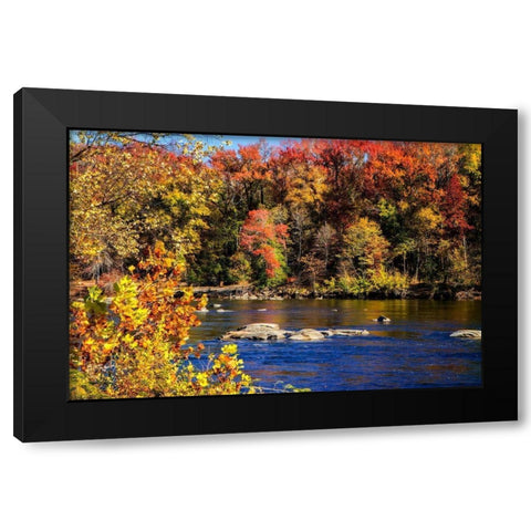 Autumn by the River I Black Modern Wood Framed Art Print with Double Matting by Hausenflock, Alan