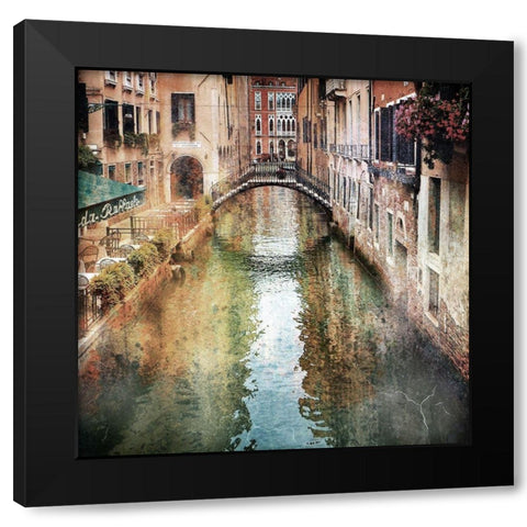 Romantic Venice Black Modern Wood Framed Art Print by Hausenflock, Alan