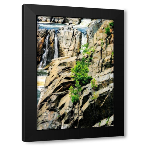 Cascading Water I Black Modern Wood Framed Art Print with Double Matting by Hausenflock, Alan