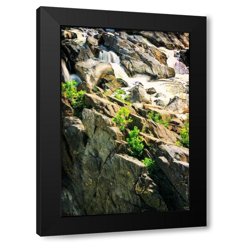 Cascading Water II Black Modern Wood Framed Art Print with Double Matting by Hausenflock, Alan