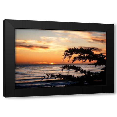 Sunset on Carmel Bay Black Modern Wood Framed Art Print by Hausenflock, Alan