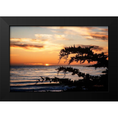 Sunset on Carmel Bay Black Modern Wood Framed Art Print by Hausenflock, Alan