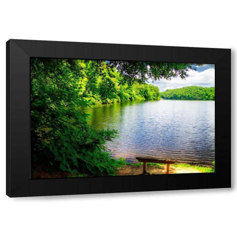 Holiday Lake Black Modern Wood Framed Art Print with Double Matting by Hausenflock, Alan