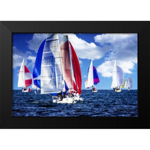 Sailing Away I Black Modern Wood Framed Art Print by Hausenflock, Alan