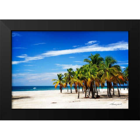 Palms on the Beach IV Black Modern Wood Framed Art Print by Hausenflock, Alan