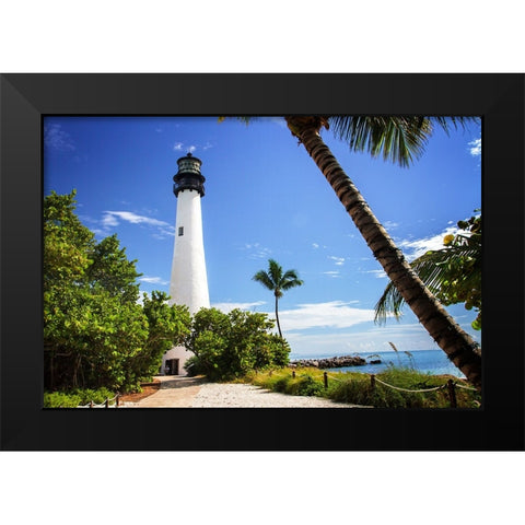 Cape Florida Light I Black Modern Wood Framed Art Print by Hausenflock, Alan