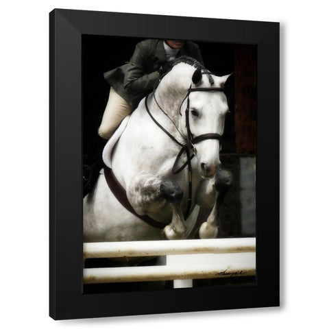 Jumping Hunter I Black Modern Wood Framed Art Print by Hausenflock, Alan