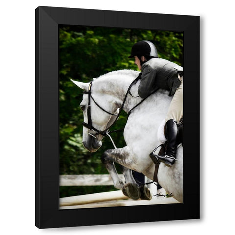 Jumping Hunter II Black Modern Wood Framed Art Print by Hausenflock, Alan