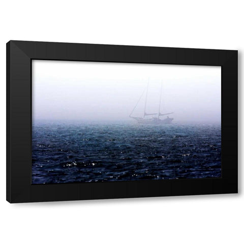 Fog on the Bay II Black Modern Wood Framed Art Print with Double Matting by Hausenflock, Alan