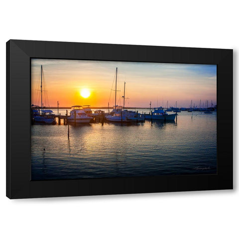 Sunset on the Boats Black Modern Wood Framed Art Print with Double Matting by Hausenflock, Alan