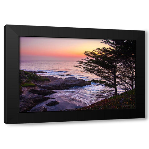 Sunset on Carmel Bay II Black Modern Wood Framed Art Print with Double Matting by Hausenflock, Alan