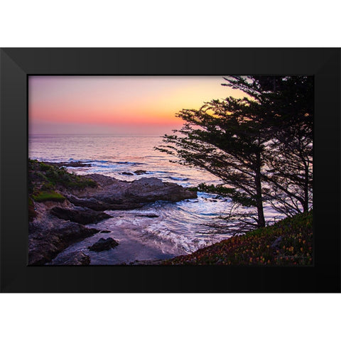 Sunset on Carmel Bay II Black Modern Wood Framed Art Print by Hausenflock, Alan