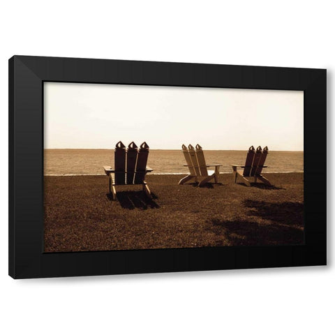 Adirondack Chairs II Black Modern Wood Framed Art Print with Double Matting by Hausenflock, Alan