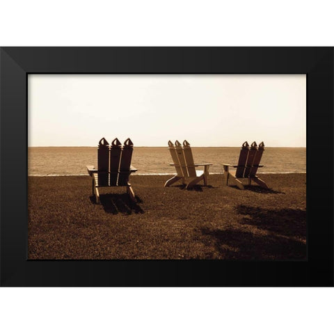 Adirondack Chairs II Black Modern Wood Framed Art Print by Hausenflock, Alan