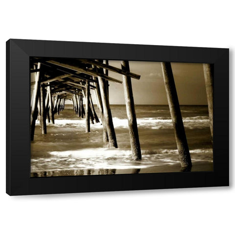 Under the Pier II Black Modern Wood Framed Art Print with Double Matting by Hausenflock, Alan