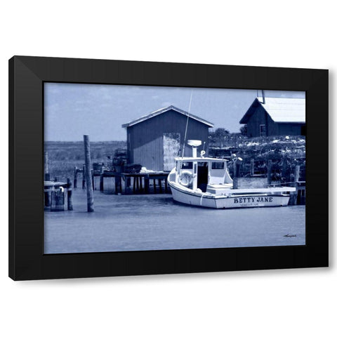 At the Dock II Black Modern Wood Framed Art Print by Hausenflock, Alan