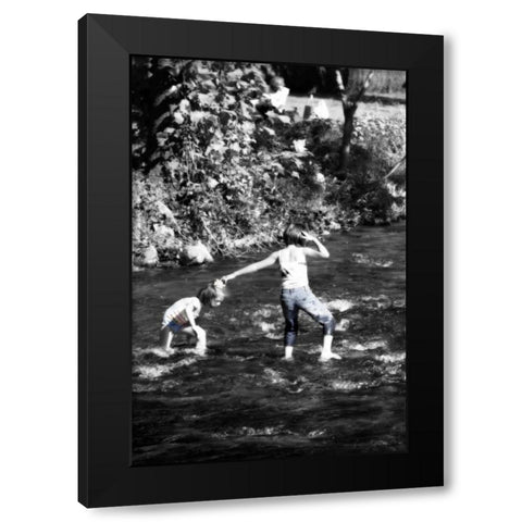 Children at Play I Black Modern Wood Framed Art Print with Double Matting by Hausenflock, Alan