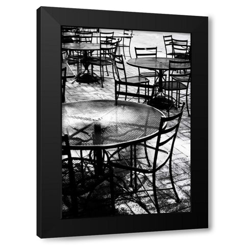 Tables and Chairs II Black Modern Wood Framed Art Print with Double Matting by Hausenflock, Alan