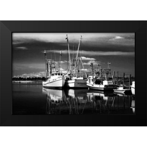 Fishing Boats I Black Modern Wood Framed Art Print by Hausenflock, Alan