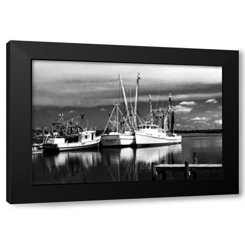 Fishing Boats II Black Modern Wood Framed Art Print with Double Matting by Hausenflock, Alan