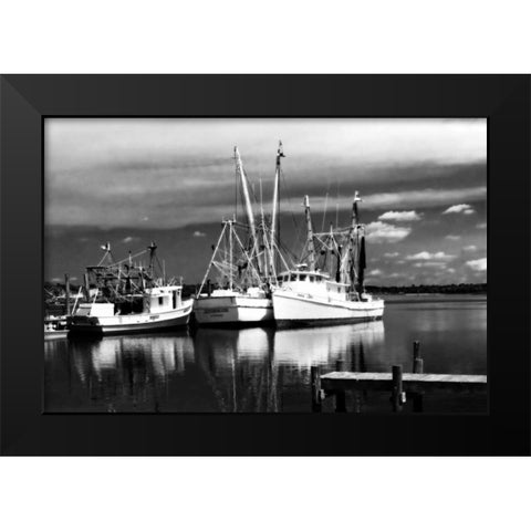 Fishing Boats II Black Modern Wood Framed Art Print by Hausenflock, Alan