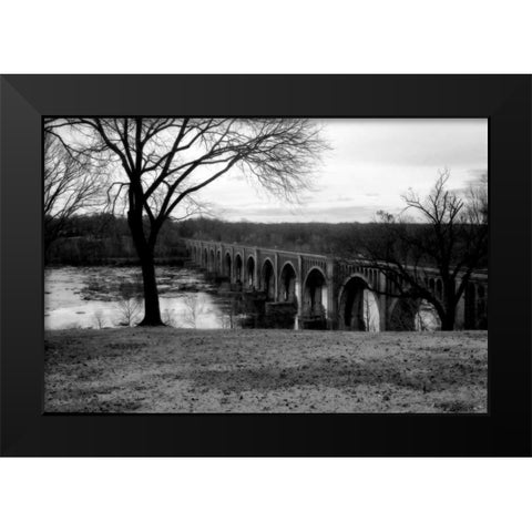 Bridge Across the James V Black Modern Wood Framed Art Print by Hausenflock, Alan