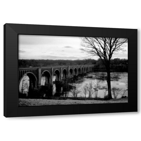 Bridge Across the James VI Black Modern Wood Framed Art Print with Double Matting by Hausenflock, Alan