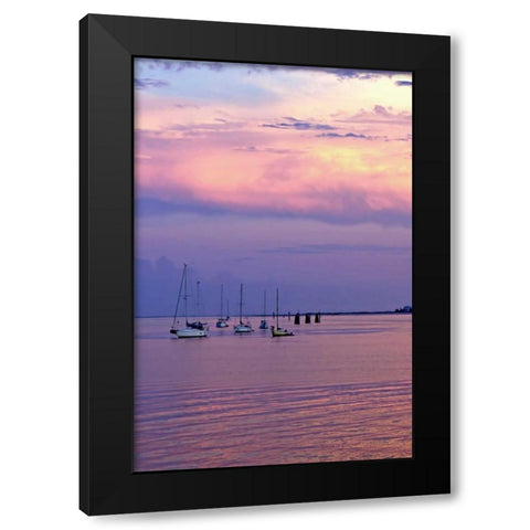 St. Augustine Harbor Sunset IV Black Modern Wood Framed Art Print with Double Matting by Hausenflock, Alan