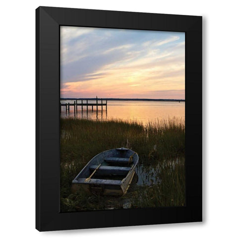 Sunset Over the Channel I Black Modern Wood Framed Art Print with Double Matting by Hausenflock, Alan