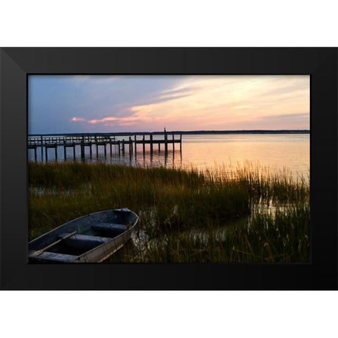 Sunset Over the Channel III Black Modern Wood Framed Art Print by Hausenflock, Alan