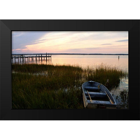 Sunset Over the Channel IV Black Modern Wood Framed Art Print by Hausenflock, Alan