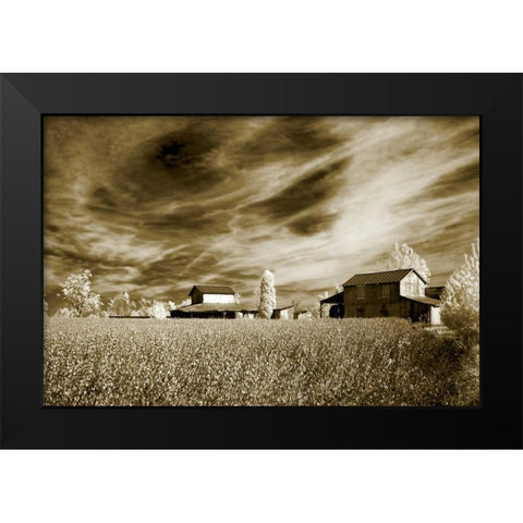 Swirling Sky Black Modern Wood Framed Art Print by Hausenflock, Alan